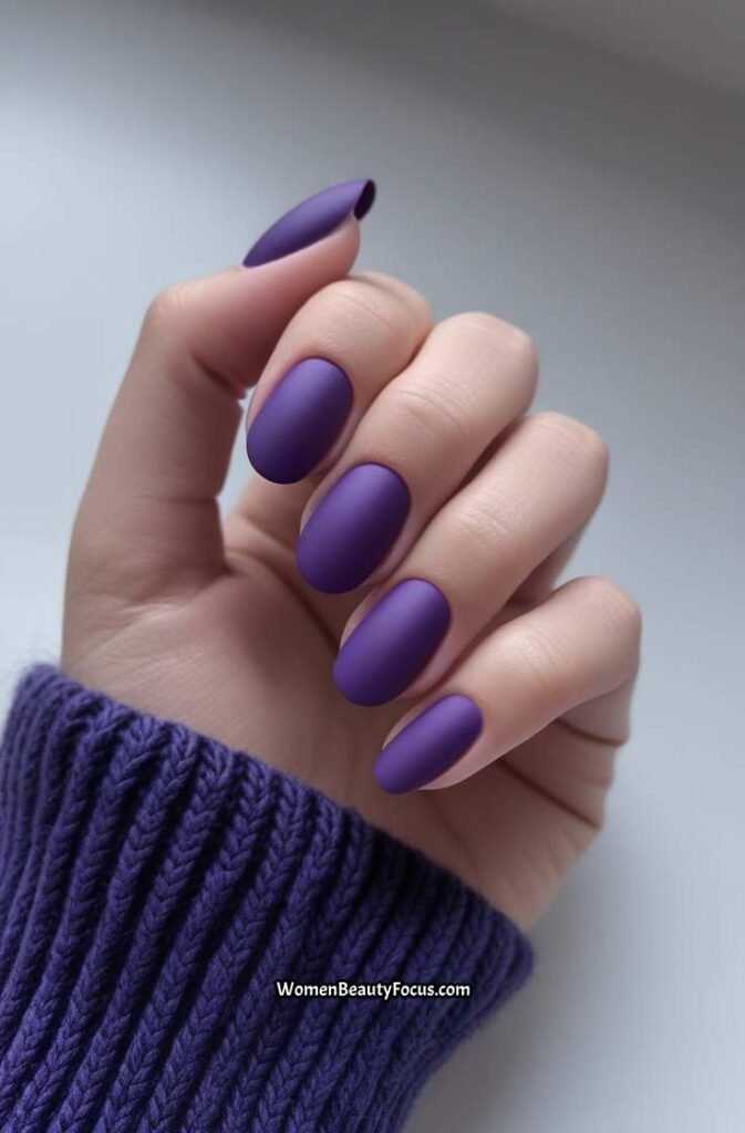 13. Matte Purple Nails