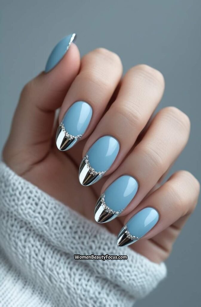 13. Soft Blue with Silver Foil