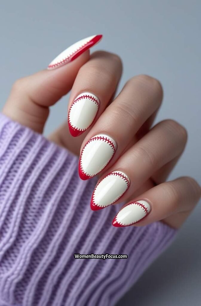 14. Glossy Baseball Stitched Tips