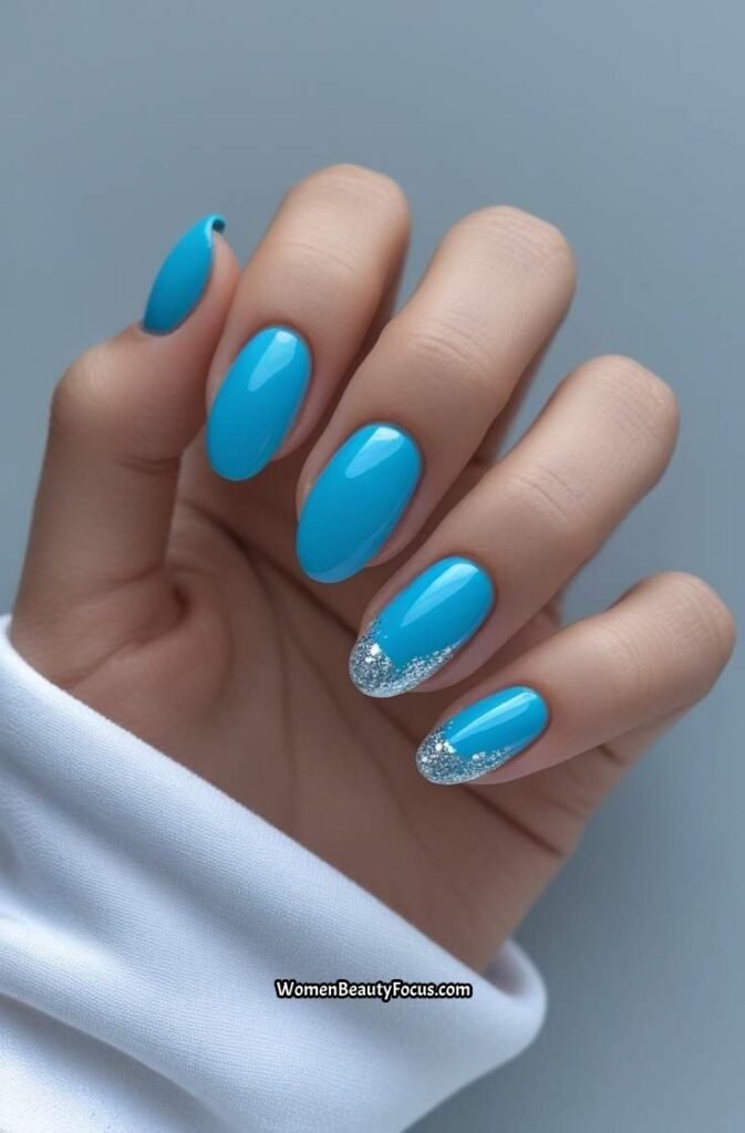 14. Ocean Blue Nails
