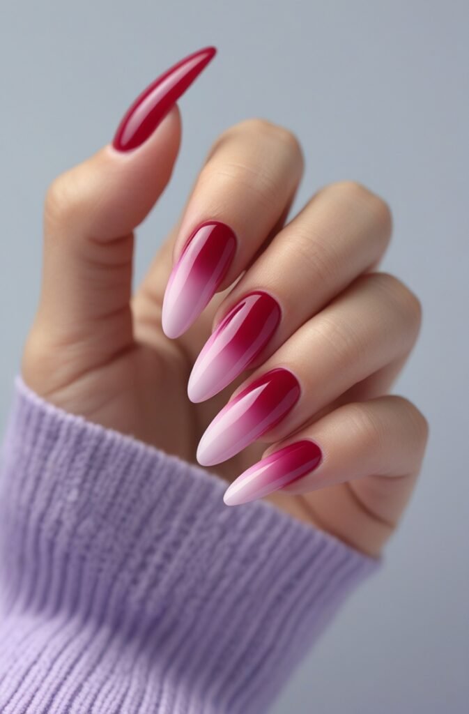14. Ombre Cherry Nails