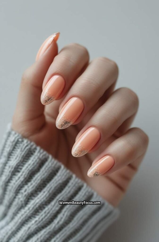 14. Peachy with Fine Glitter