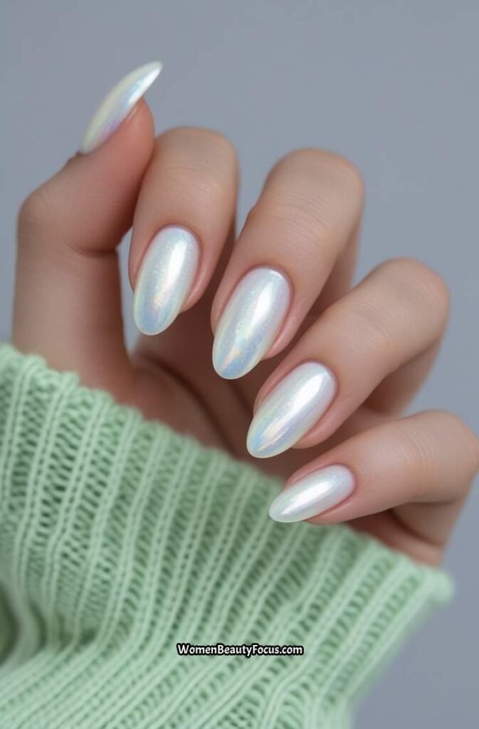 14. Pearly White Nails