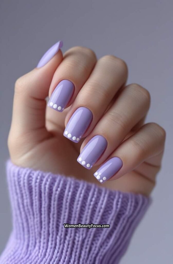 14. Soft Lavender with White Dot Accents