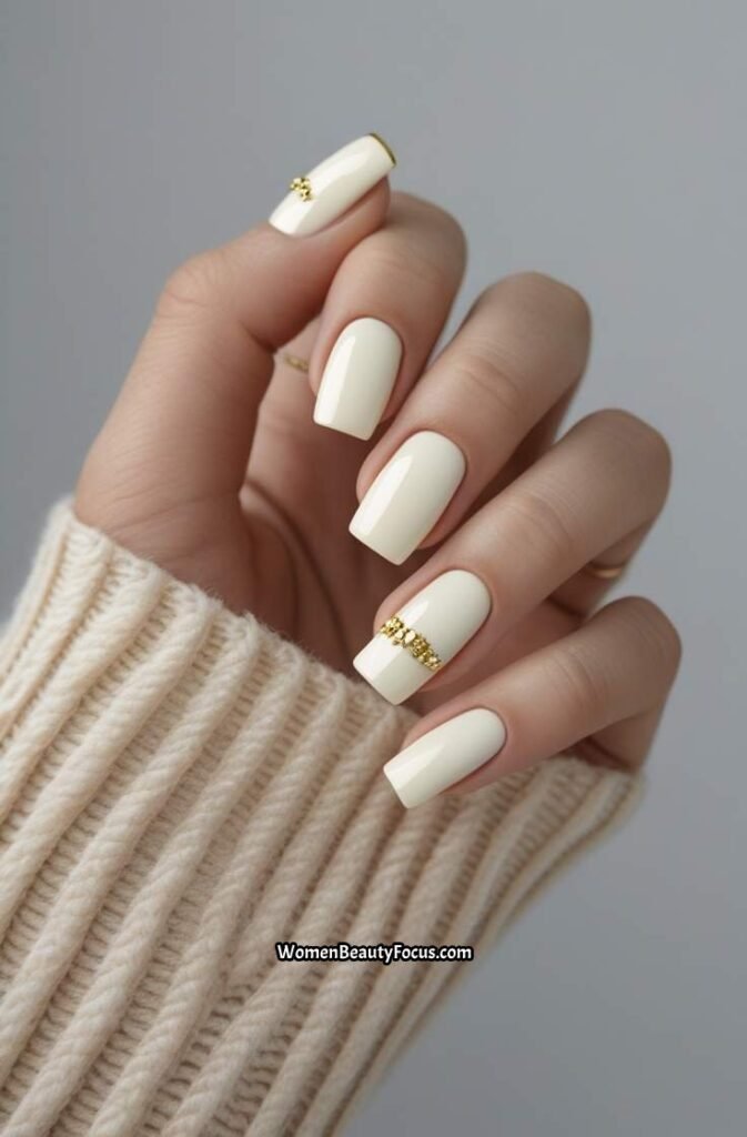 15. Creamy White Gold Accents
