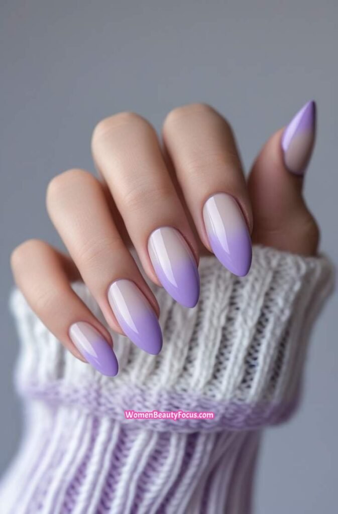 15. Lavender French Fade Nails