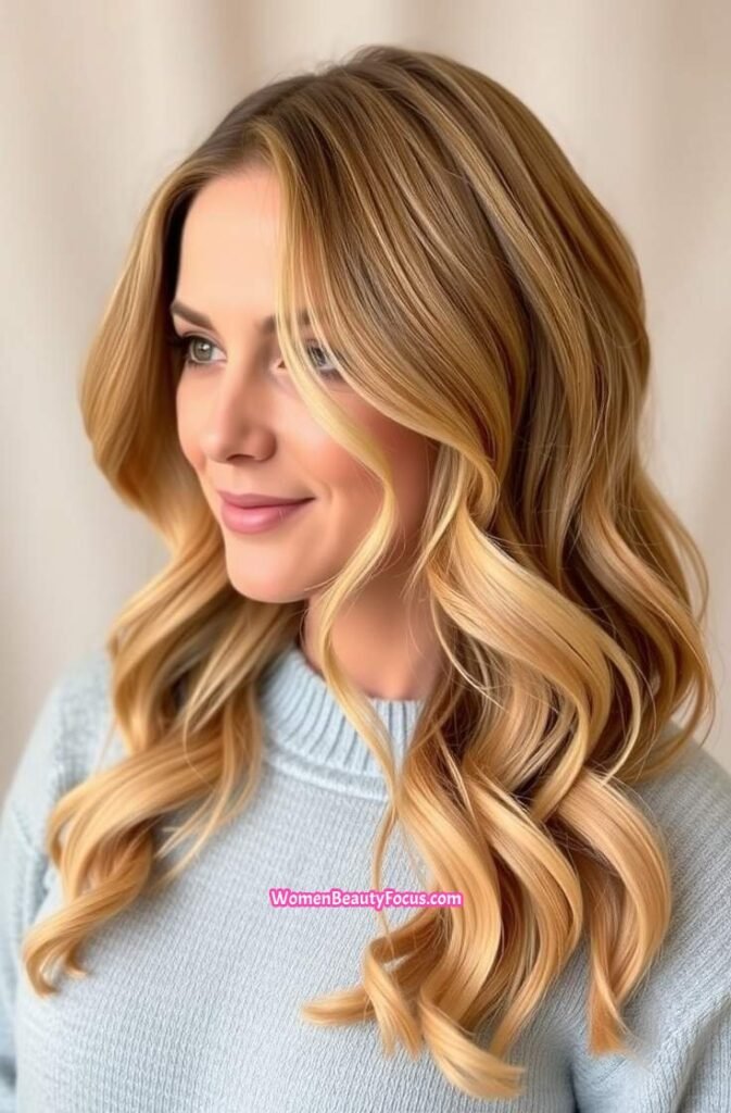 15. Peachy Waves with Subtle Highlights FrontStraight View