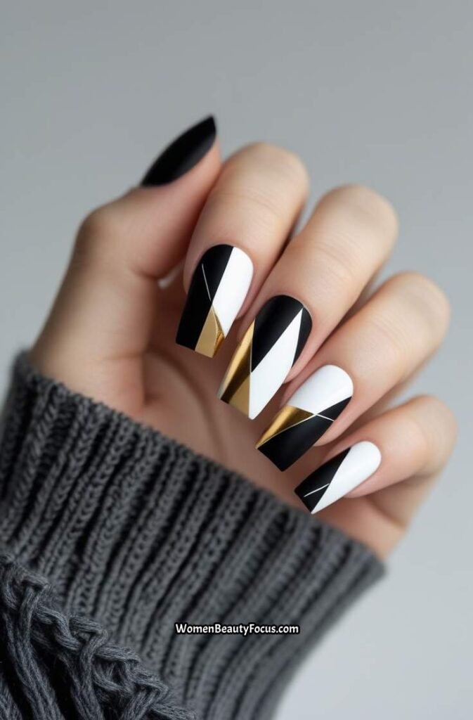 16. Abstract Geometric Nail Art