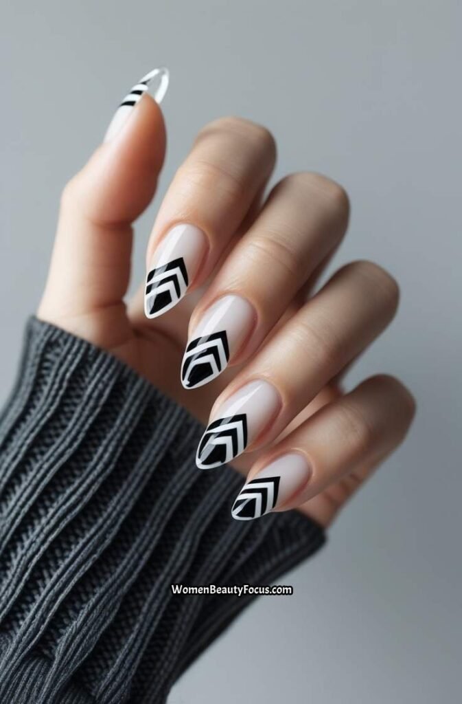 16. Black and White Geometric Tips