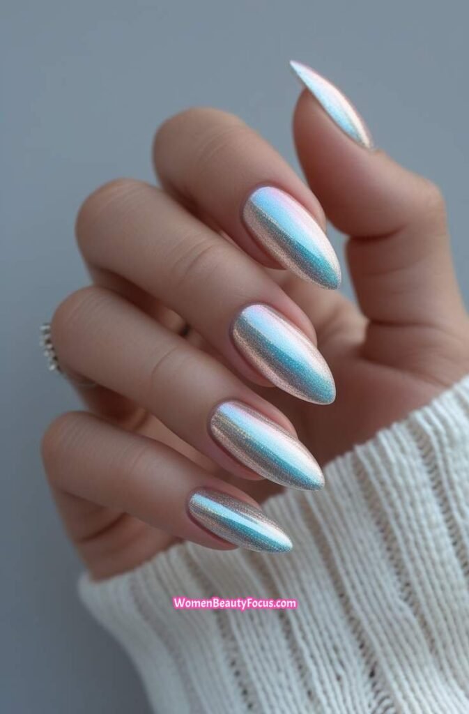 16. Holo Chrome Nails with Subtle Shimmer 1