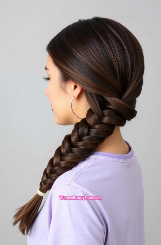 16. Low Bubble Braid with Center Part Side View