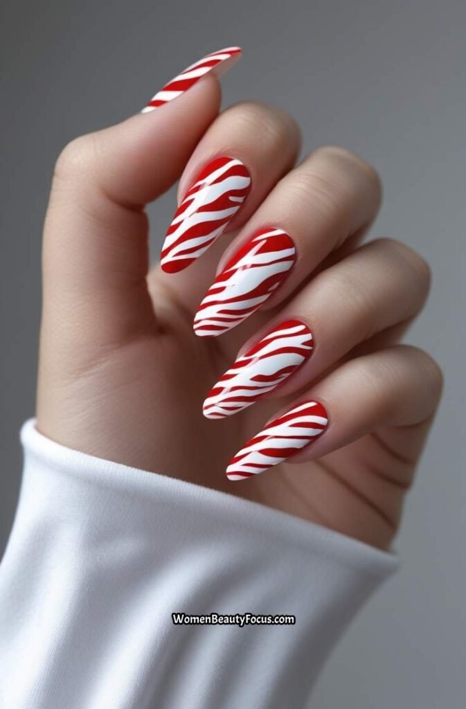 16. Red and White Zebra Stripes