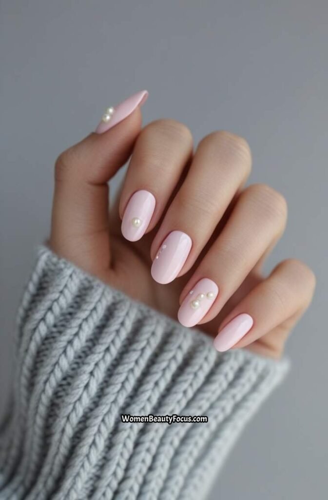 16. Soft Pink with Pearl Details
