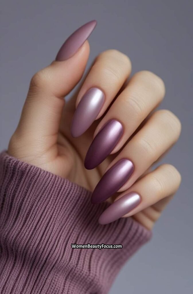 17. Dusty Rose to Mauve Ombre Nails