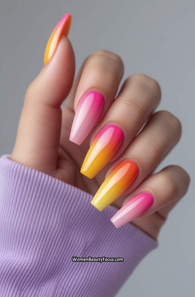17. Gradient Sunset Nails