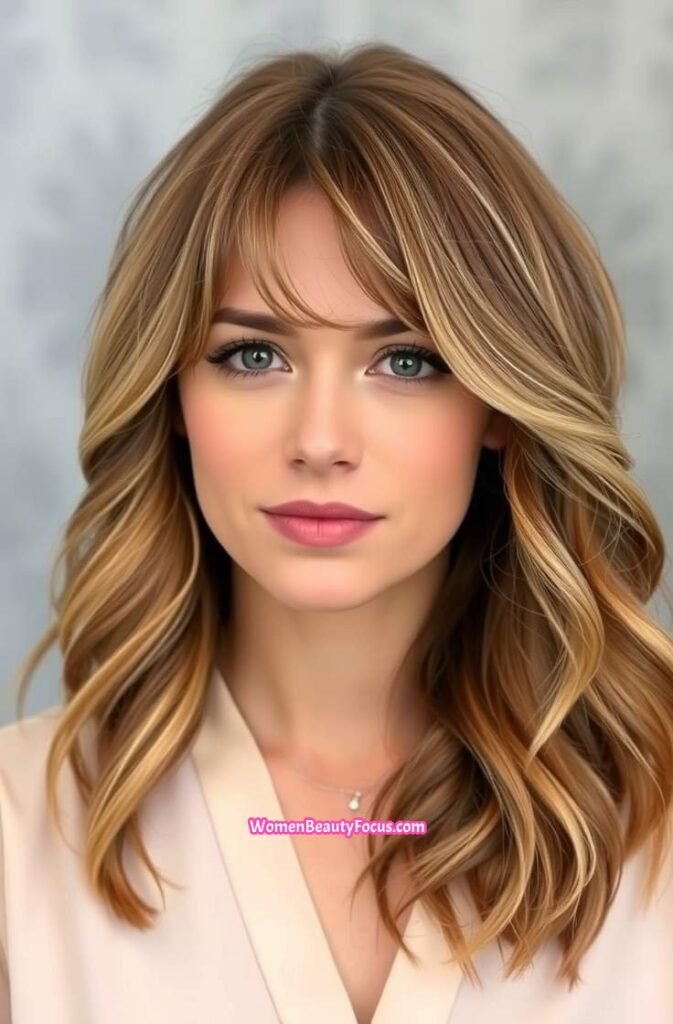 17. Light Brown with Subtle Waves and Highlights FrontStraight View