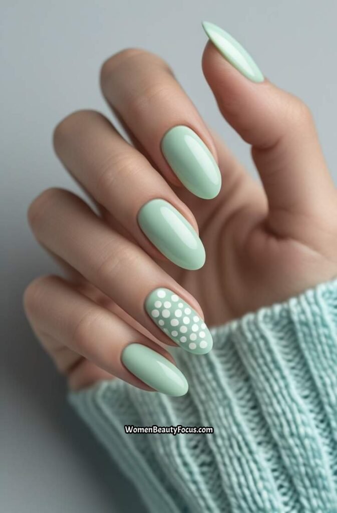 17. Light Mint with Dotted Patterns