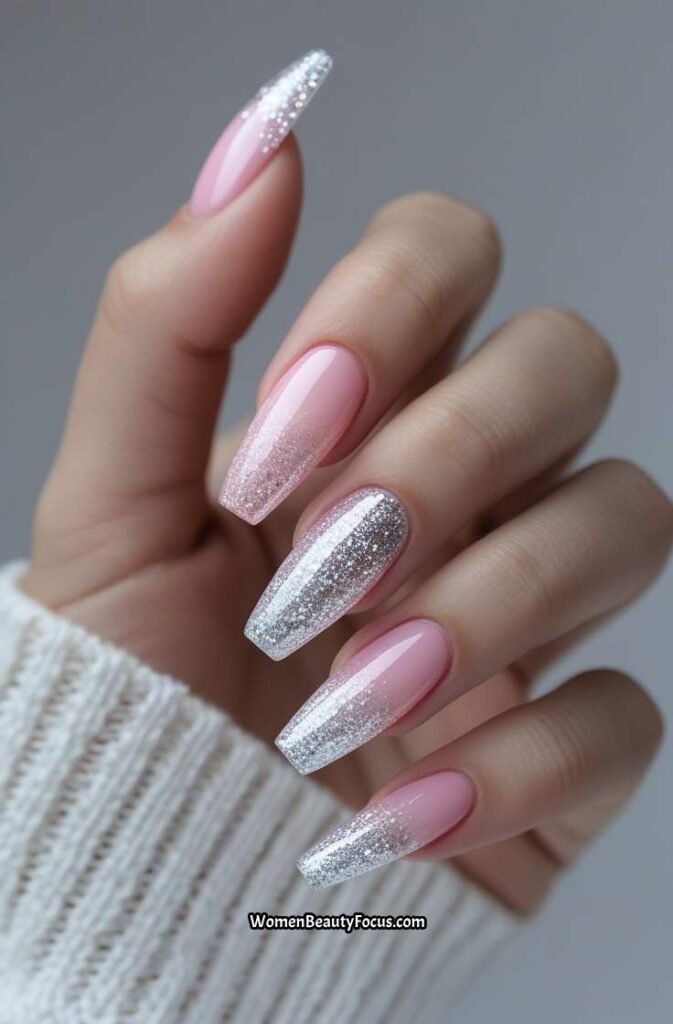 17. Ombre Glitter Nails