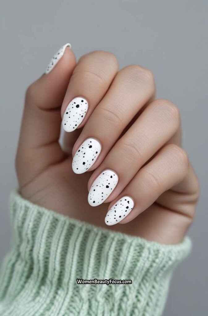17. White Speckled Nails