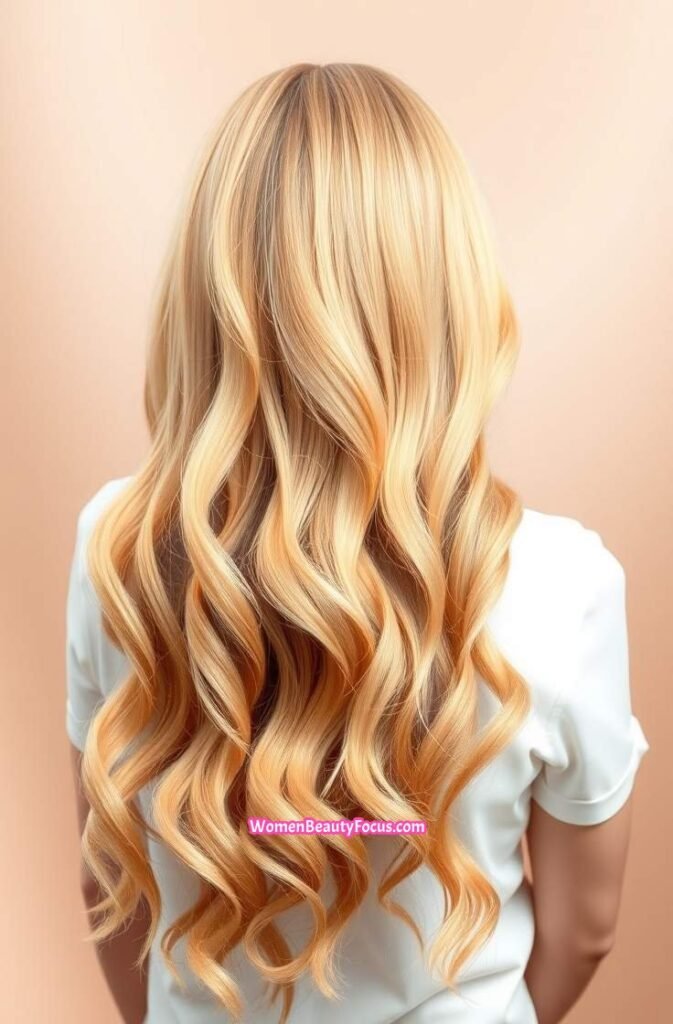 18. Back View of Peach Long Waves Back View