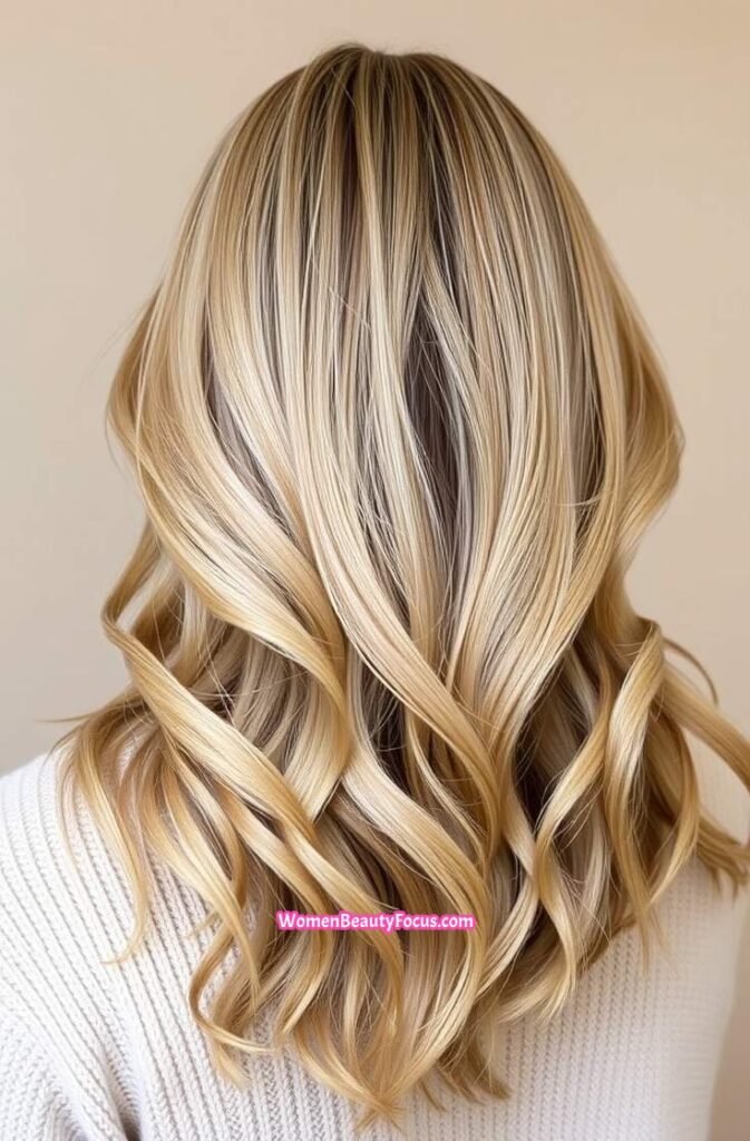 18. Dimensional Blonde with Subtle Balayage Back View