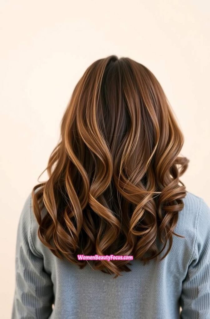 18. Medium Brown with Tousled Waves Back View