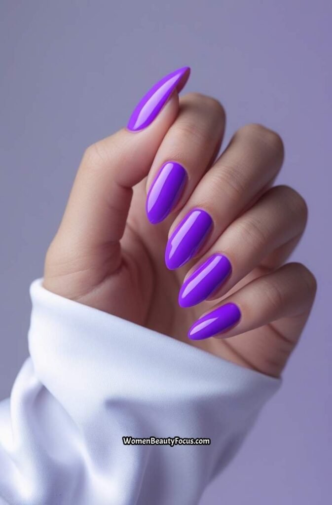 18. Neon Purple Nails