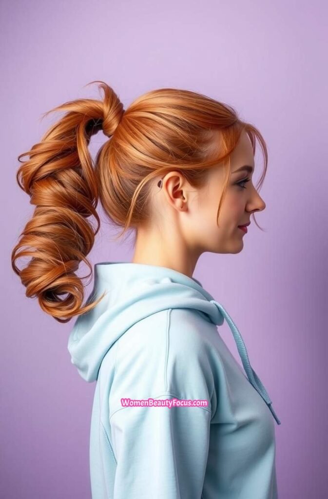 18. Twisted Side Ponytail with Volume Side View