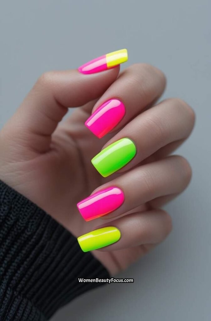 19. Neon French Tips