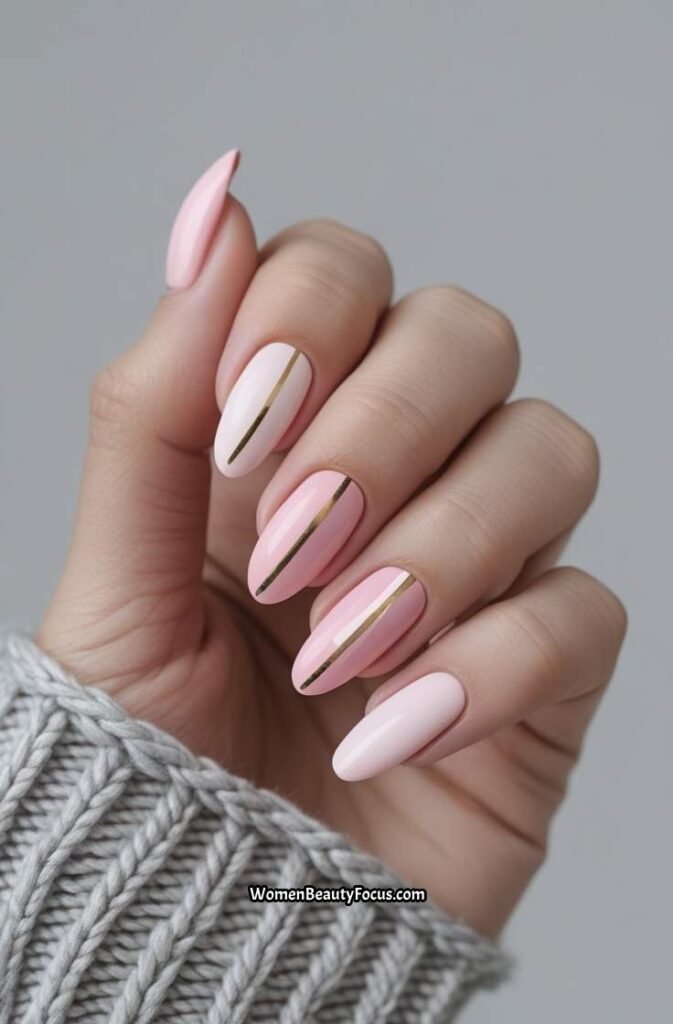 19. Pink and Combo Nails