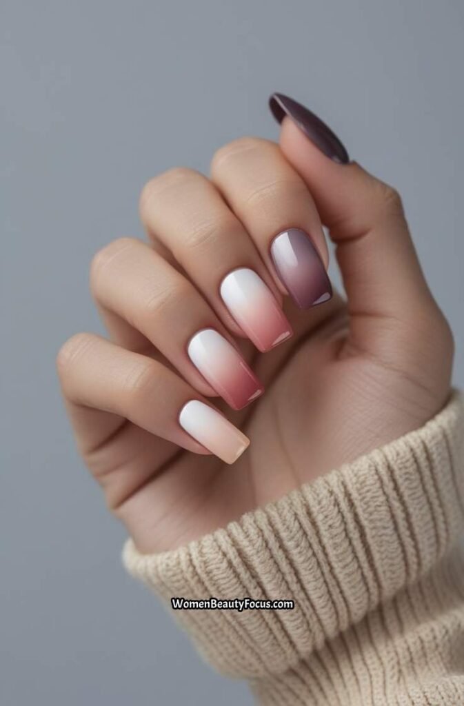 19. Subtle Gradient Short Nails