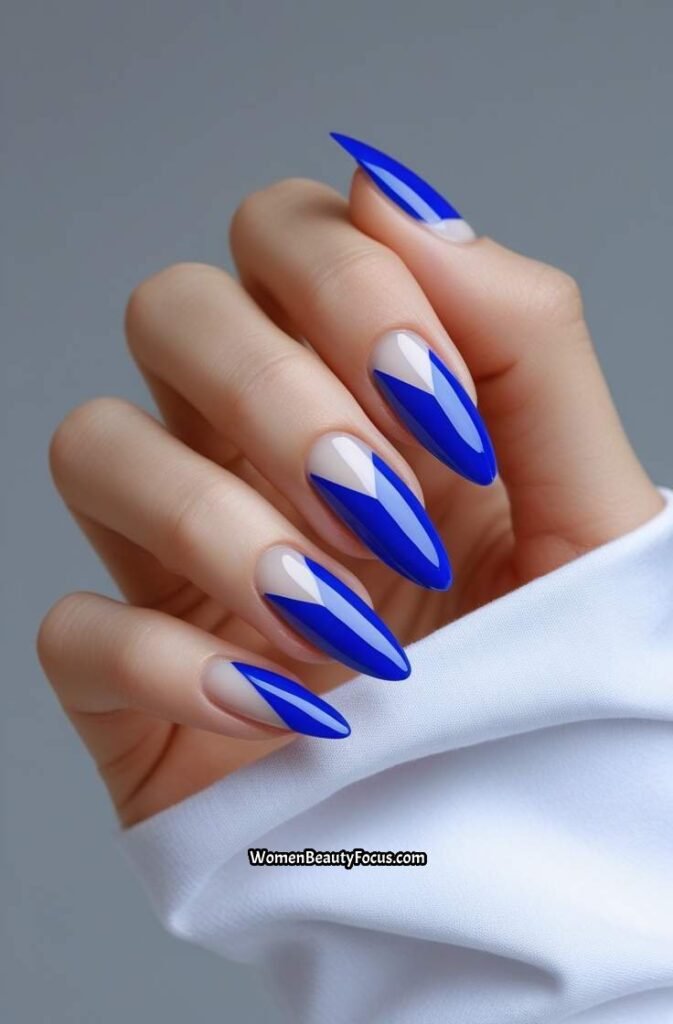 20. Blue Negative Space Nails