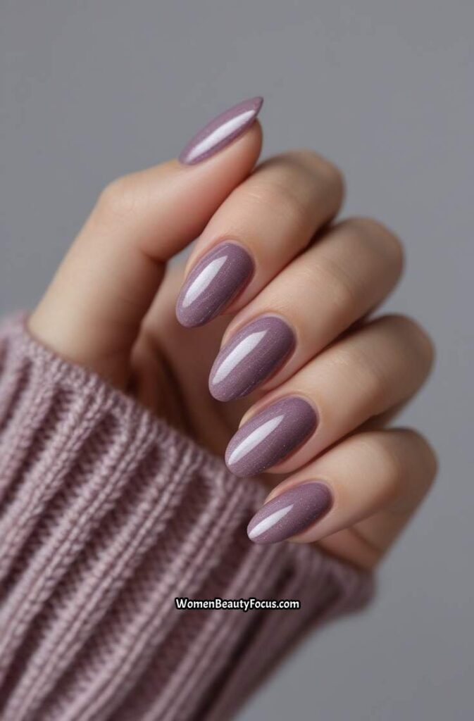 20. Shimmery Mauve Nails