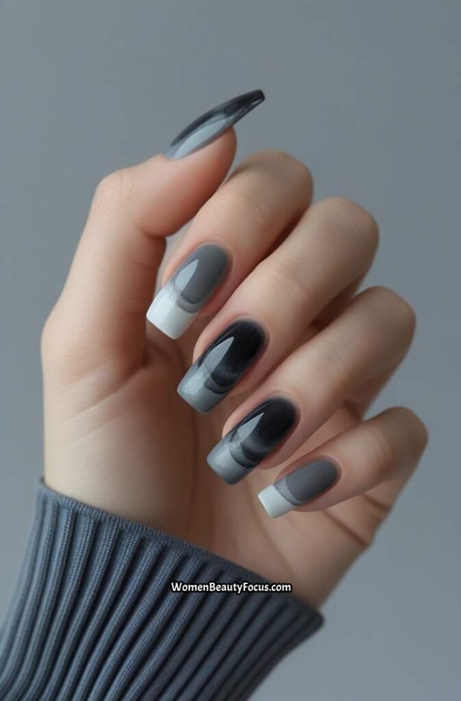 20. Smoky Aura Nails with Grey Blend