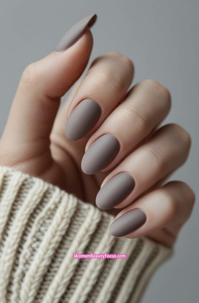 21. Light Taupe Nails with a Matte Finish