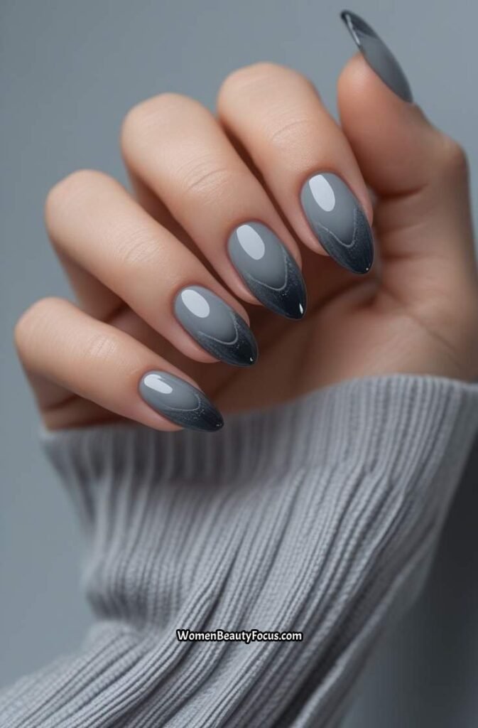 21. Smokey Grey Nails