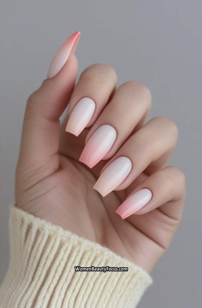 21. Soft Ombre Nails