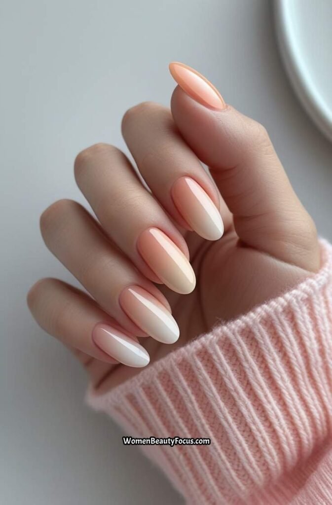 21. Subtle Peach Ombre Nails