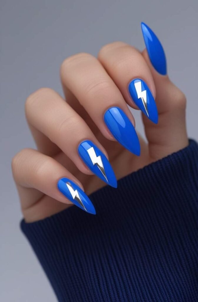 3. Electric Blue and Silver Lightning Accents