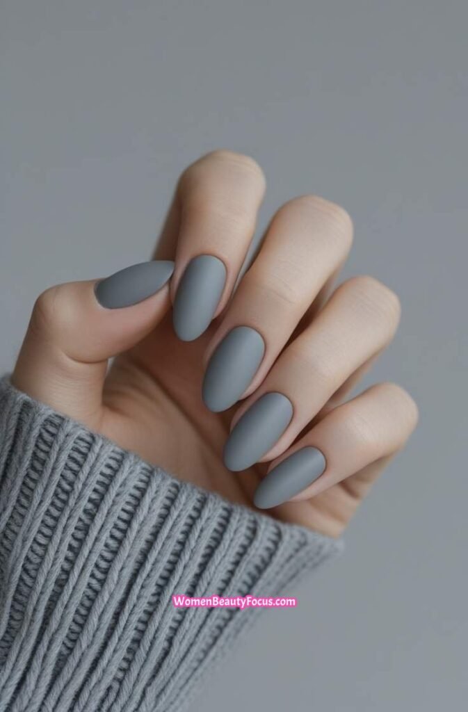 3. Subtle Gray Matte Nails