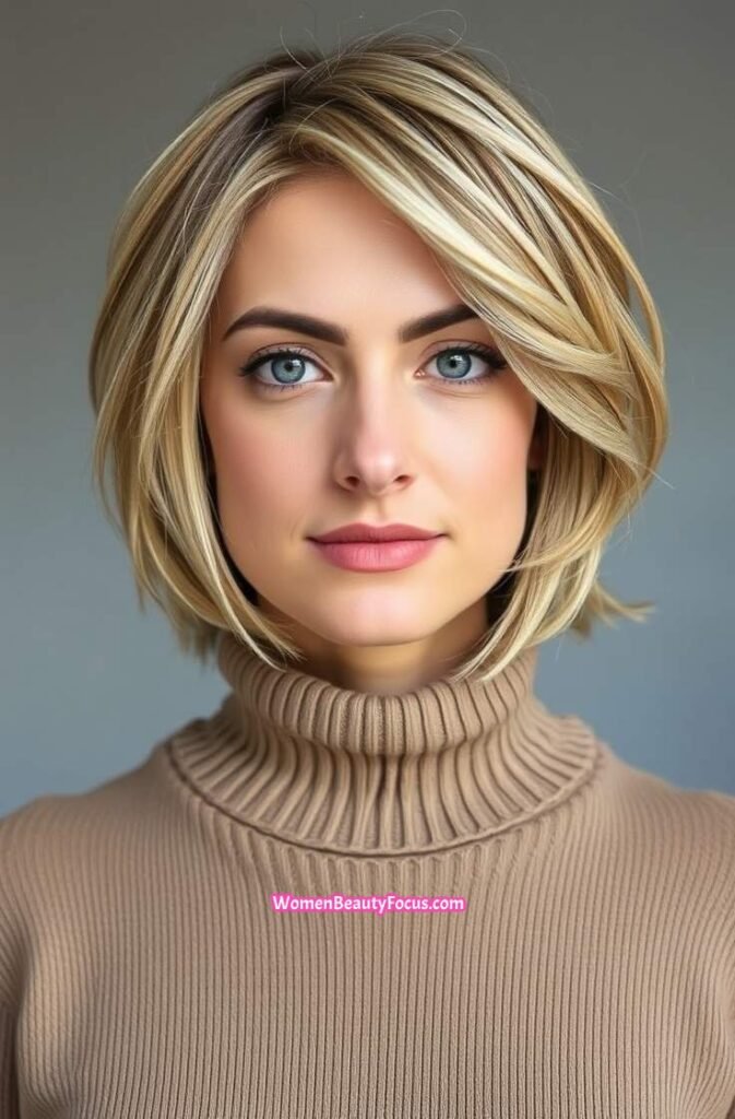 3. Textured Bob with Face Framing Strands FrontStraight View