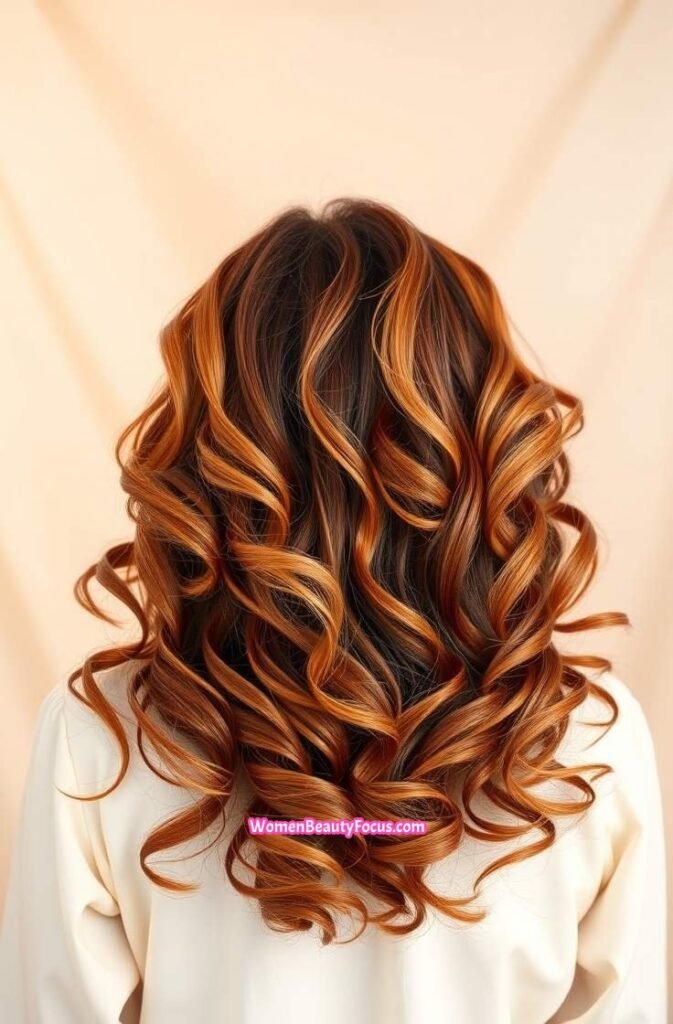 4. Copper Curls with Dimensional Highlights Back View
