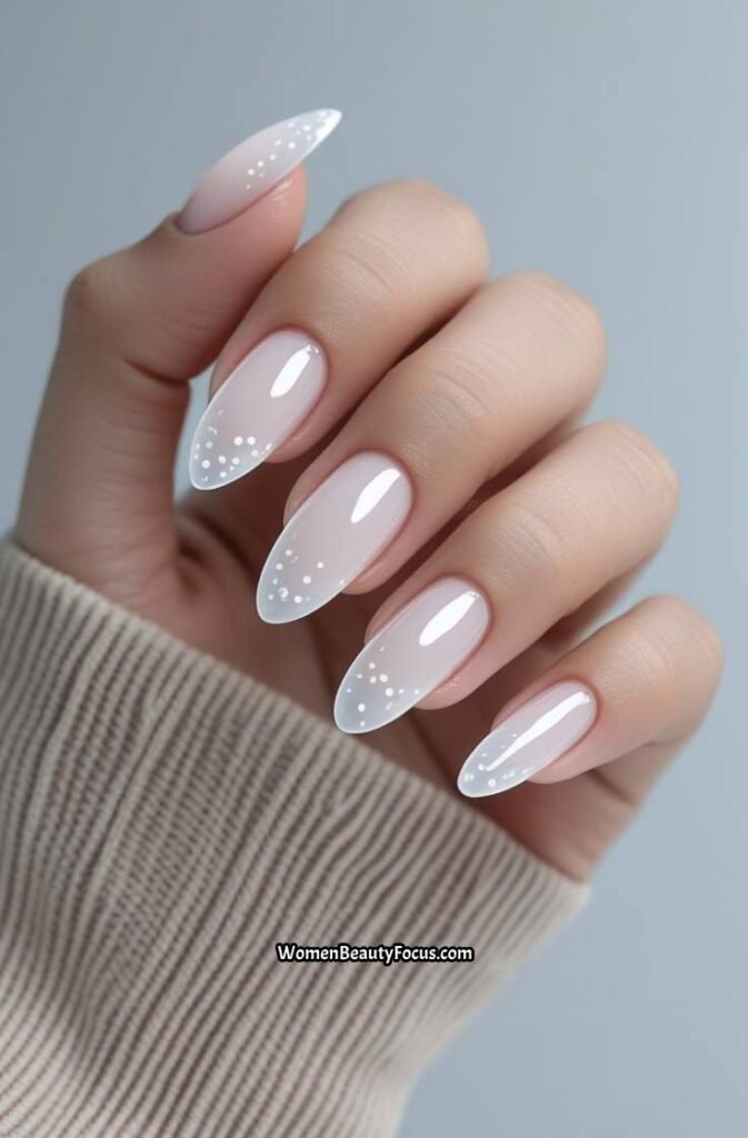 4. Milky White Jelly Nails