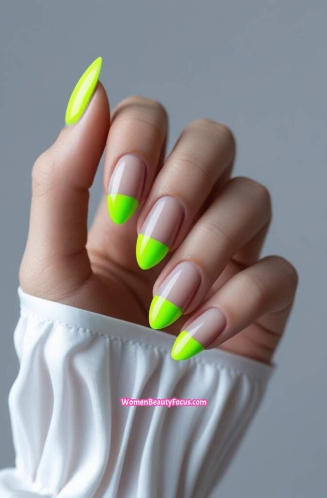4. Neon Green French Tips