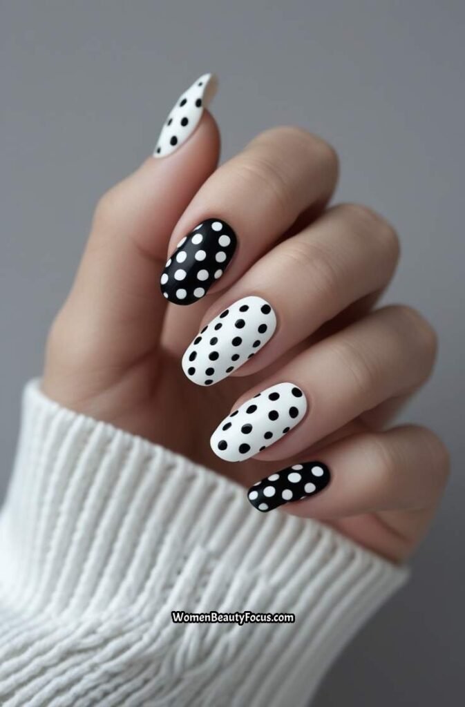 4. Polka Dot Perfection in Monochrome