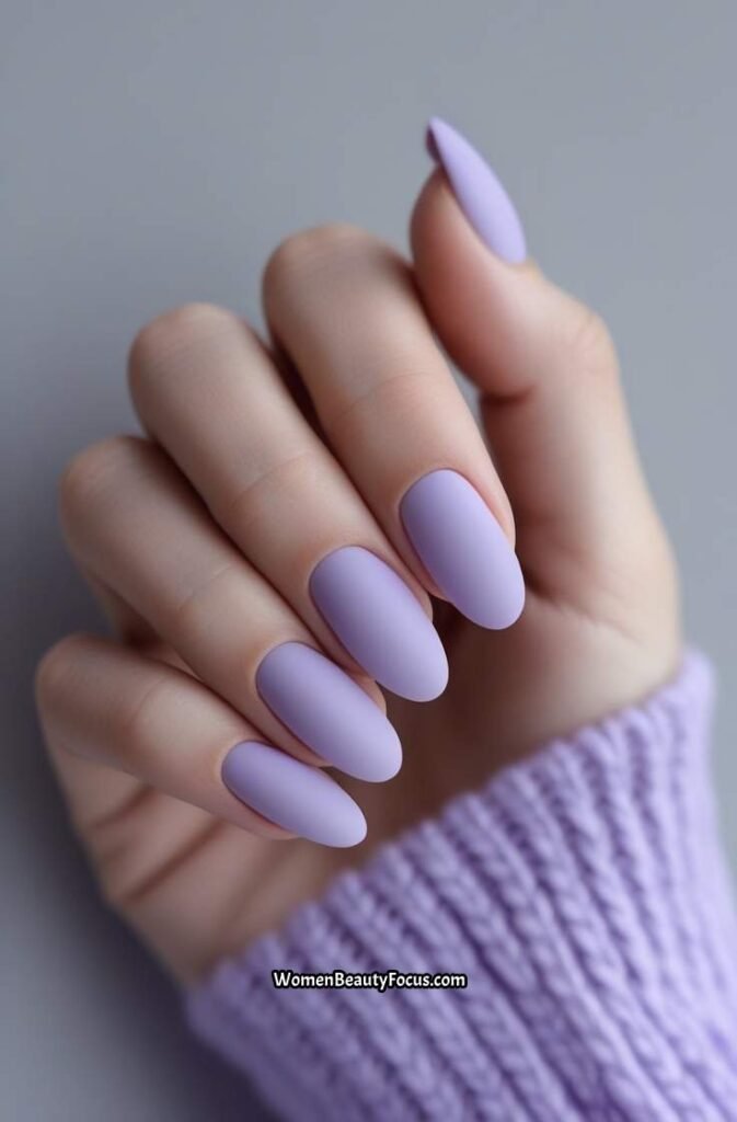 4. Soft Lavender Matte Nails