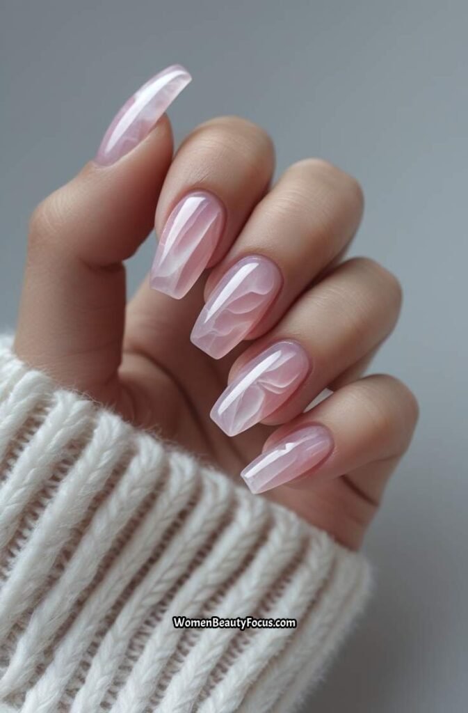 4. Soft Rose Quartz Nails 1