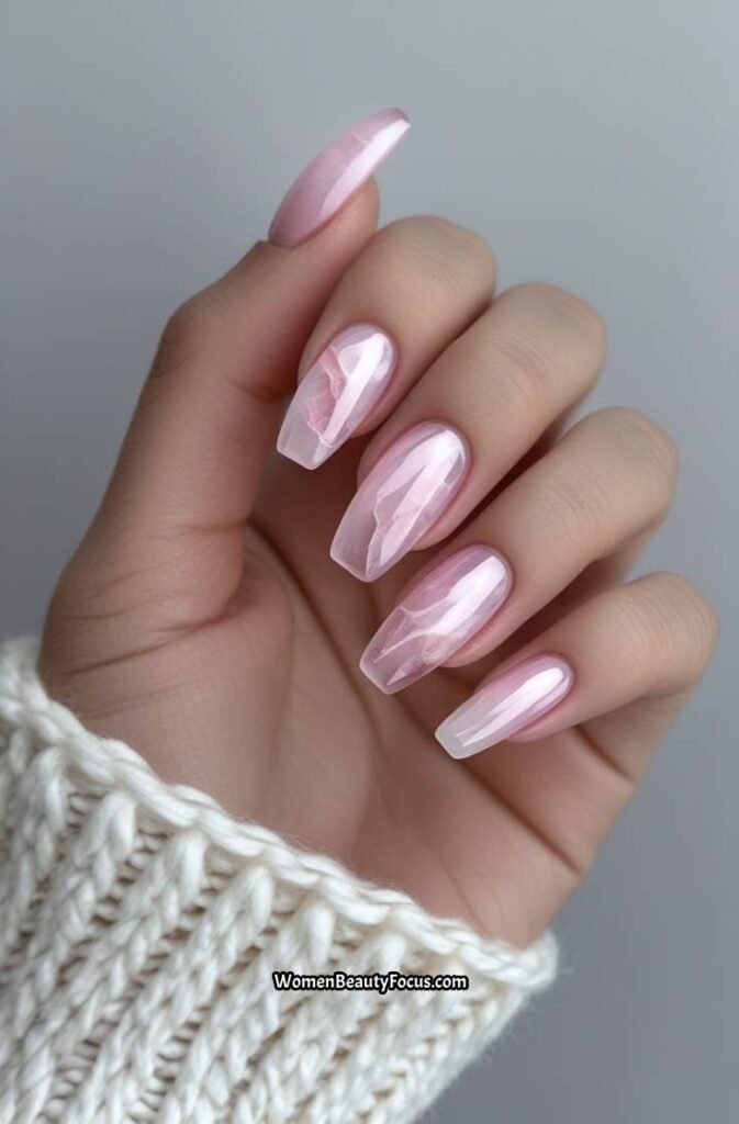 4. Soft Rose Quartz Nails