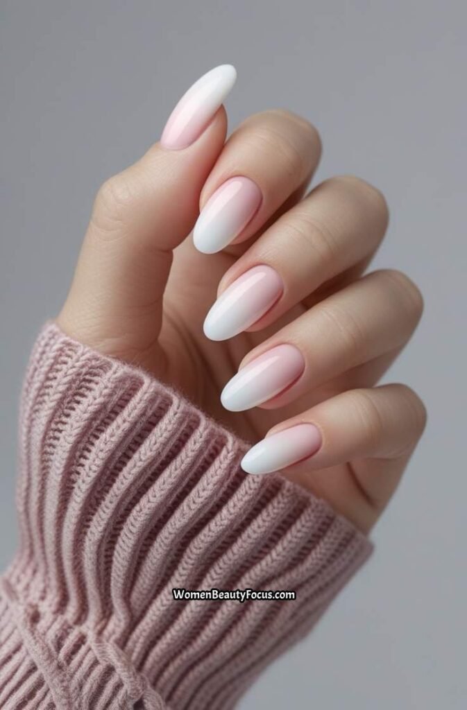 4. Soft White Ombre on