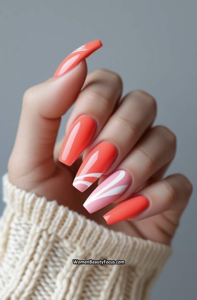 4. Vibrant Coral and Pink Swirls